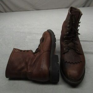 Ariat Men 12EE Work Boots Brn Cascade 8" Leather Roper Soft Toe Slip Work Combat